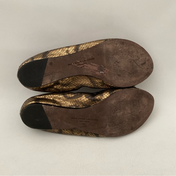 Vera Wang Lavender Animal Print Embellished Ballet Flat Shoes 8.5 M Peep Toe - Picture 16 of 16